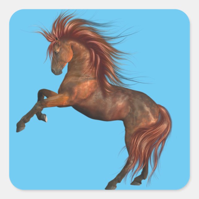 Sunfire .. A Magnificent Wild Stallion..    Square Sticker (Front)