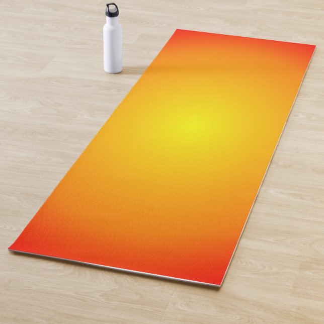 Sunfire Red Orange Gold Yellow Uplifting Colours Yoga Mat (In Situ)