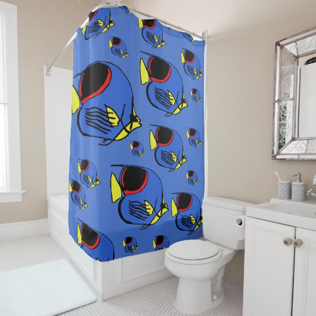 Sunfish #8 shower curtain (In Situ)