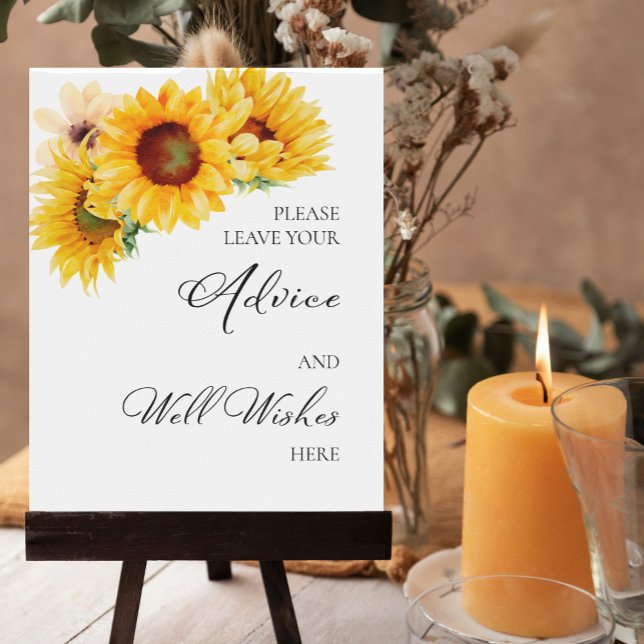 Sunflowe Fall Bridal Shower Advice And Well Wishes Poster (Creator Uploaded)