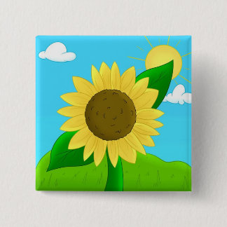 Sunflower 15 Cm Square Badge