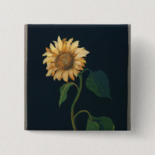 Sunflower 15 Cm Square Badge