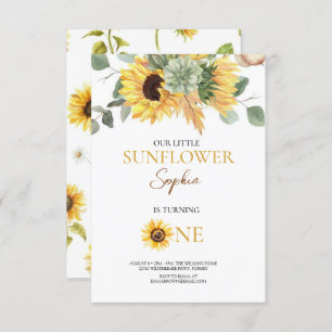 Sunflower 1st Birthday Invite