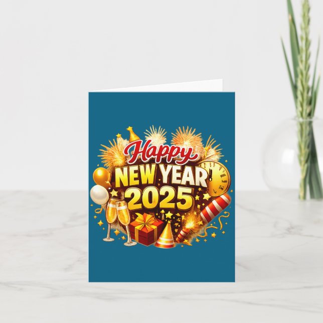 Sunflower 2026 Happy New Year Funny Bow Butterfly  Card (Front)