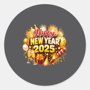 Sunflower 2026 Happy New Year Funny Bow Butterfly  Classic Round Sticker