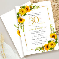 Sunflower 30th Summer Birthday Party