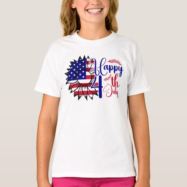 Sunflower 4th of July  T-Shirt (Front)