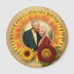 Sunflower 50th Golden Wedding Anniversary  Magnet<br><div class="desc">With fond memories of the past fifty years, we proudly present the "Golden Years: Sunflower 50th Golden Wedding Anniversary Magnet". Symbolising resilience and loyalty, the sunflower embodies the journey you have taken together with your partner. This magnet gleams with a golden hue, showcasing your deep affection and cherished love for...</div>