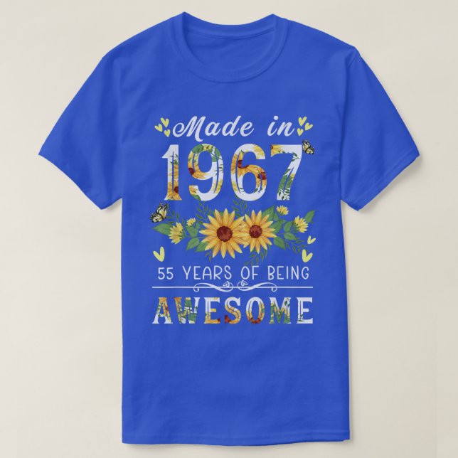 Sunflower 55th birthday gifts for women, Floral Be T-Shirt (Design Front)