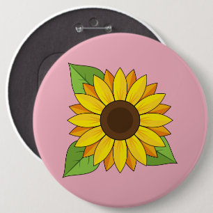 Sunflower 6 Cm Round Badge