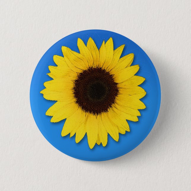 SUNFLOWER 6 CM ROUND BADGE (Front)