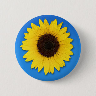 SUNFLOWER 6 CM ROUND BADGE