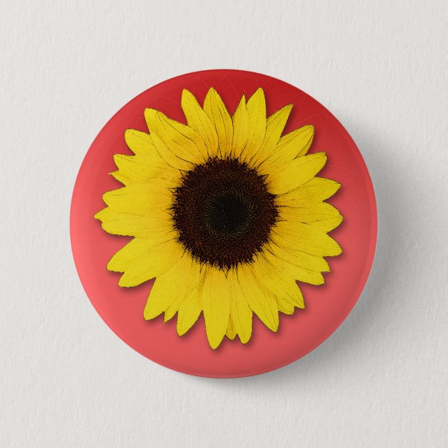 SUNFLOWER 6 CM ROUND BADGE (Front)