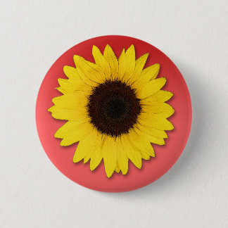 SUNFLOWER 6 CM ROUND BADGE
