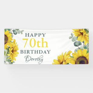 Sunflower 70th Birthday Party Photo Banner