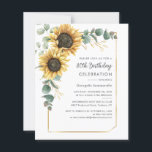 Sunflower 80th Birthday Party Invitation<br><div class="desc">80th Birthday Party Sunflower Eucalyptus Invitation you can easily customise by clicking the "Personalise" button. Perfect for birthdays,  bridal showers,  and much more</div>