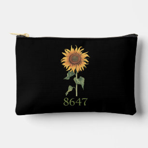 Sunflower 8647 86 47 Subtle Anti Trump Floral Boho Accessory Pouch