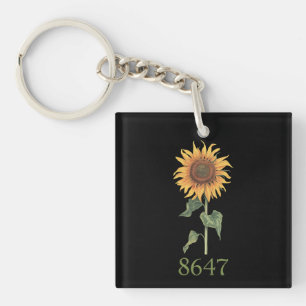 Sunflower 8647 86 47 Subtle Anti Trump Floral Boho Key Ring