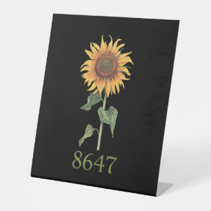 Sunflower 8647 86 47 Subtle Anti Trump Floral Boho Pedestal Sign