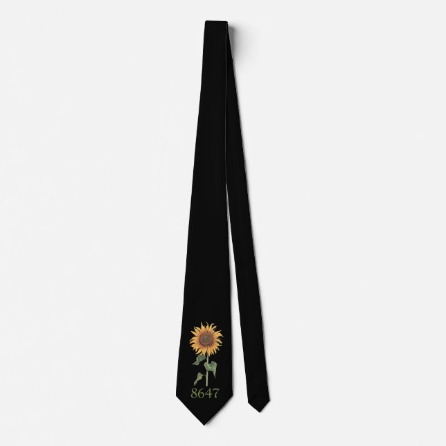 Sunflower 8647 86 47 Subtle Anti Trump Floral Boho Tie (Front)