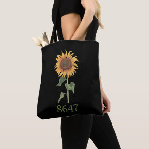 Sunflower 8647 86 47 Subtle Anti Trump Floral Boho Tote Bag