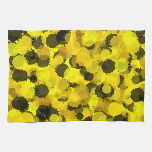 Sunflower abstract yellow pattern modern nature  tea towel (Horizontal)