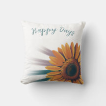 Sunflower Accent Throw Pillow – “Happy Days”