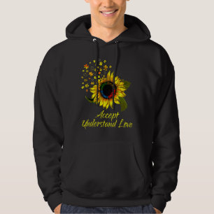 Sunflower Accept Understand Love Autism Awareness Hoodie