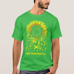 Sunflower Accept Understand Love Childhood Cancer T-Shirt