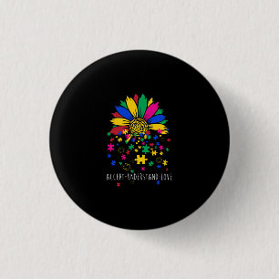 Sunflower Accept Understand Love World Autism Awar 3 Cm Round Badge