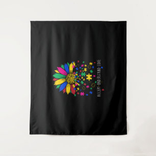 Sunflower Accept Understand Love World Autism Awar Tapestry