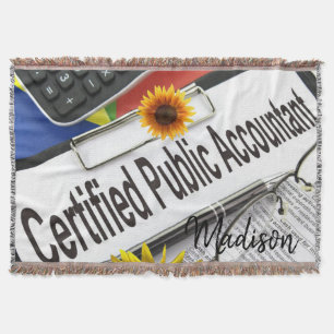 Sunflower Accountant Throw Blanket