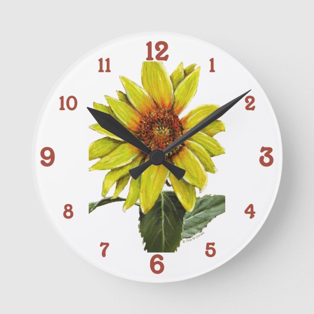 Sunflower Acrylic Wall Clock (Front)