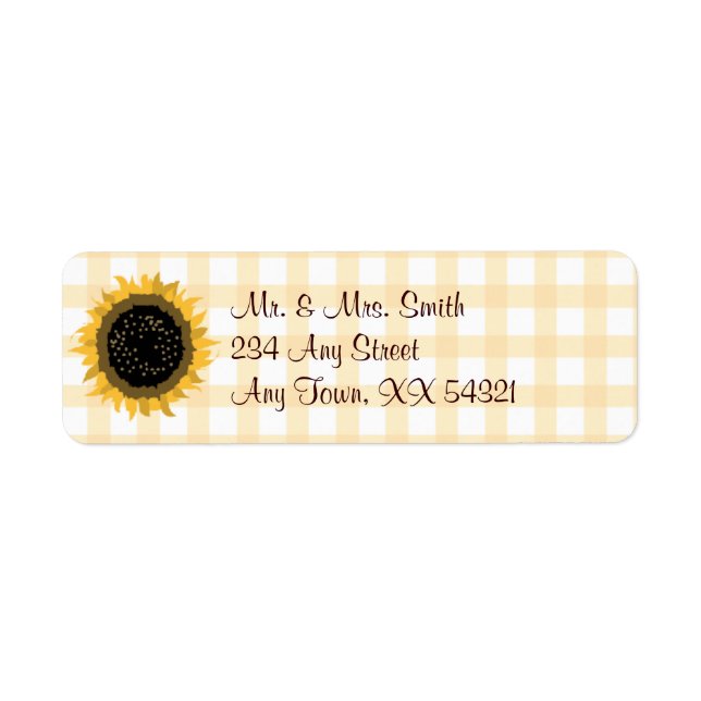 Sunflower Address Labels - Small (Front)