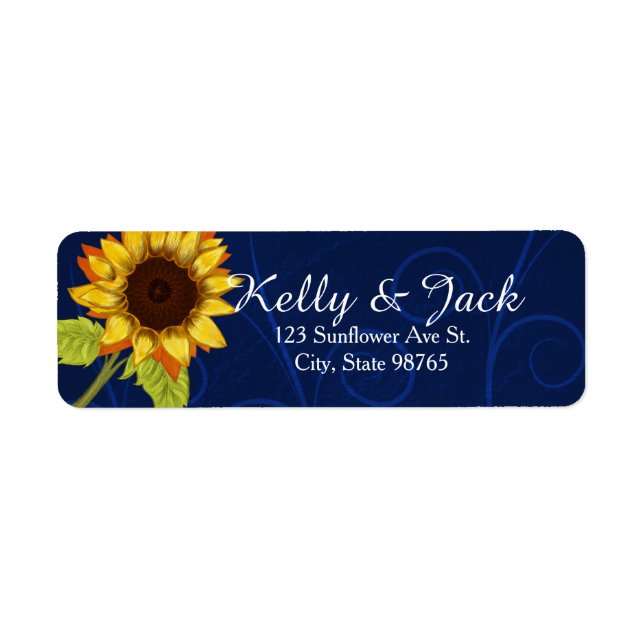 Sunflower/address wedding label (Front)