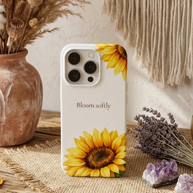 Sunflower Aesthetic Minimal Modren Viral Customise iPhone Case (Creator Uploaded)