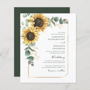 Sunflower All-in-One QR Code Wedding Invitation