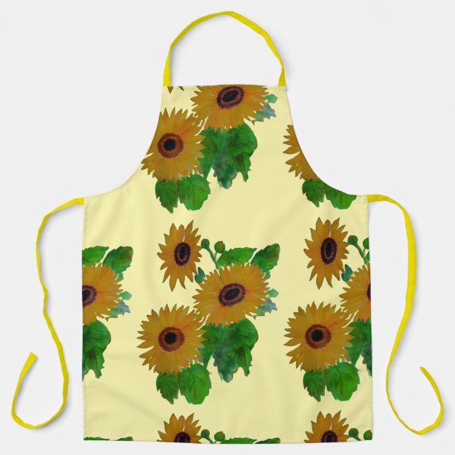 sunflower All-Over Print Apron (Front)