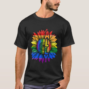 Sunflower Ally Rainbow Flag LGBT Pride Gay Lesbian T-Shirt