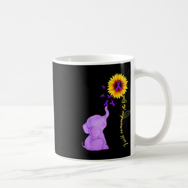 Sunflower Alzheimer Awareness  I Will Remember For Coffee Mug (Right)