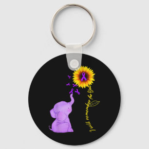 Sunflower Alzheimer Awareness  I Will Remember For Key Ring