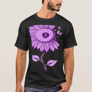Sunflower Alzheimer's awareness Ribbon Purple Butt T-Shirt