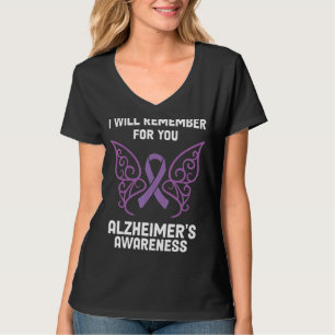 Sunflower Alzheimer's Awareness Ribbon Purple Butt T-Shirt