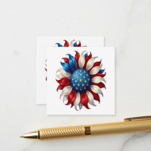 Sunflower American Flag 4Th Of July Enclosure Card