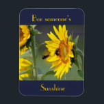 Sunflower and Bee magnet<br><div class="desc">features photography by K. Glyshaw</div>