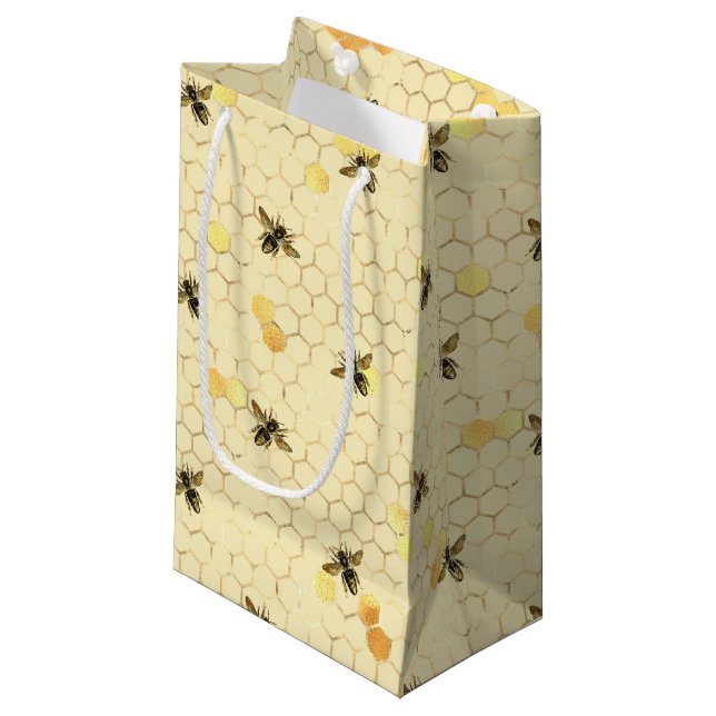 Sunflower and Bee Series Design Four Small Gift Ba Bag (Front Angled)
