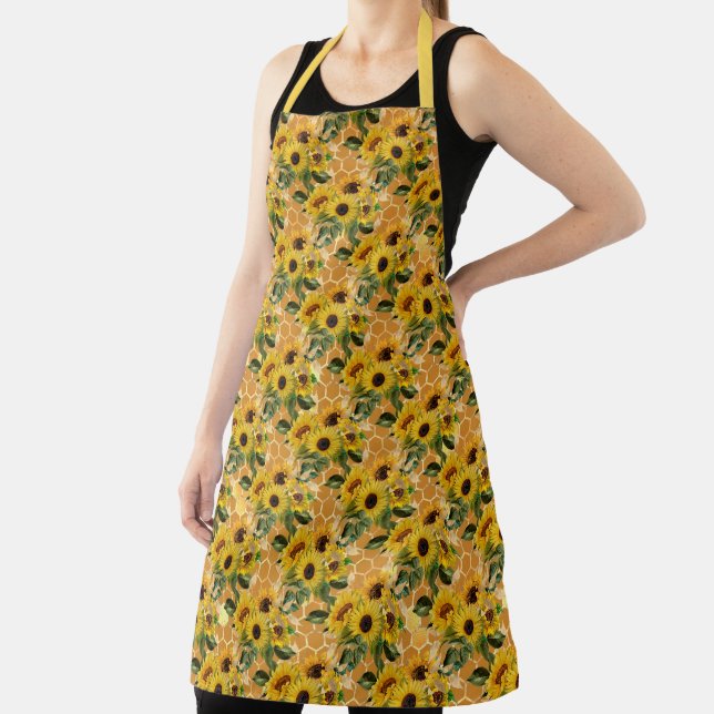 Sunflower and Bee Series Design Two  Apron (Insitu)