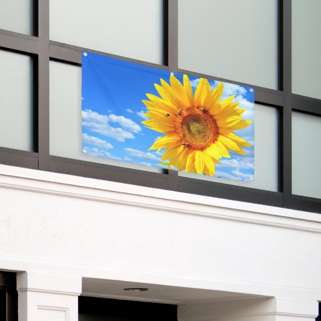 Sunflower and Bees Banner (Outside Building)