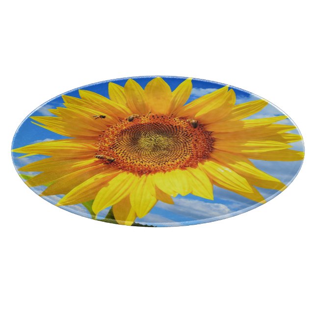 Sunflower and Bees Cutting Board (Corner)
