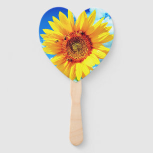 Sunflower and Bees Hand Fan